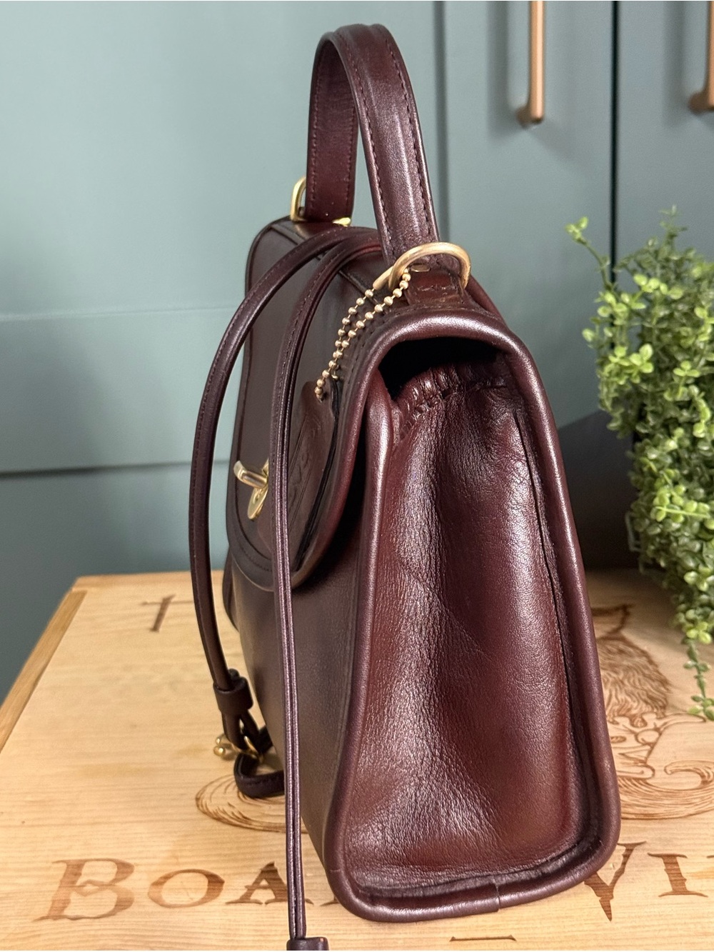 Vintage COACH Regina 9983 in Mahogany  Brown Gloved Tanned Leather Crossbody A++ - Picture 4 of 14